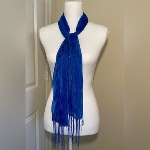 Elegant Blue sheer and sequence scarf
